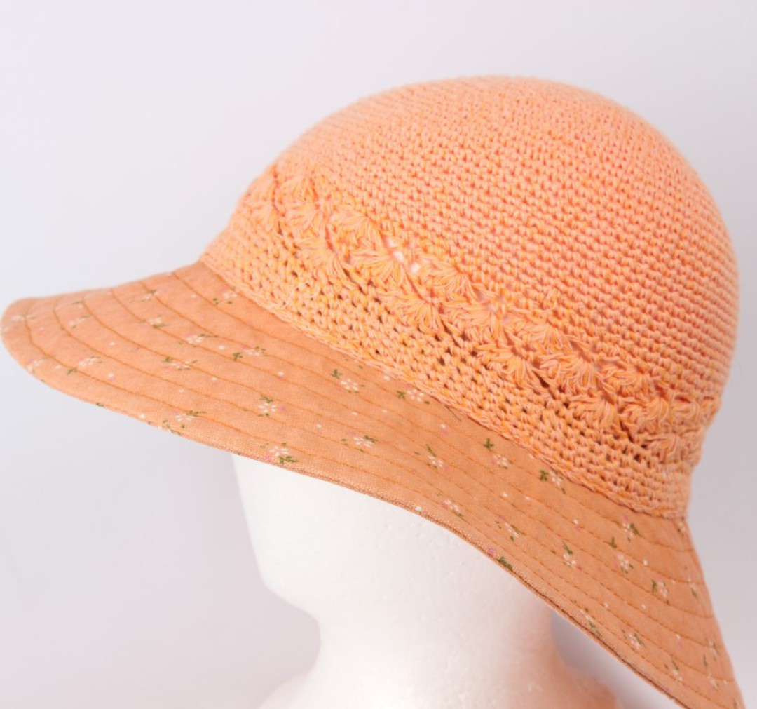 Cotton floral hat light orange Style: HS/9082 image 0
